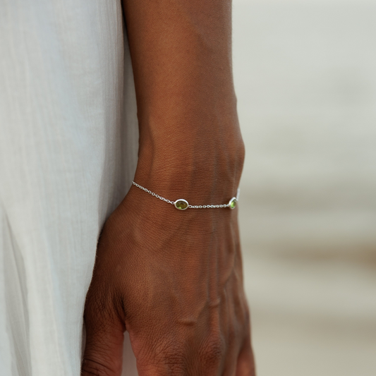 Peridot Pebble Bracelet