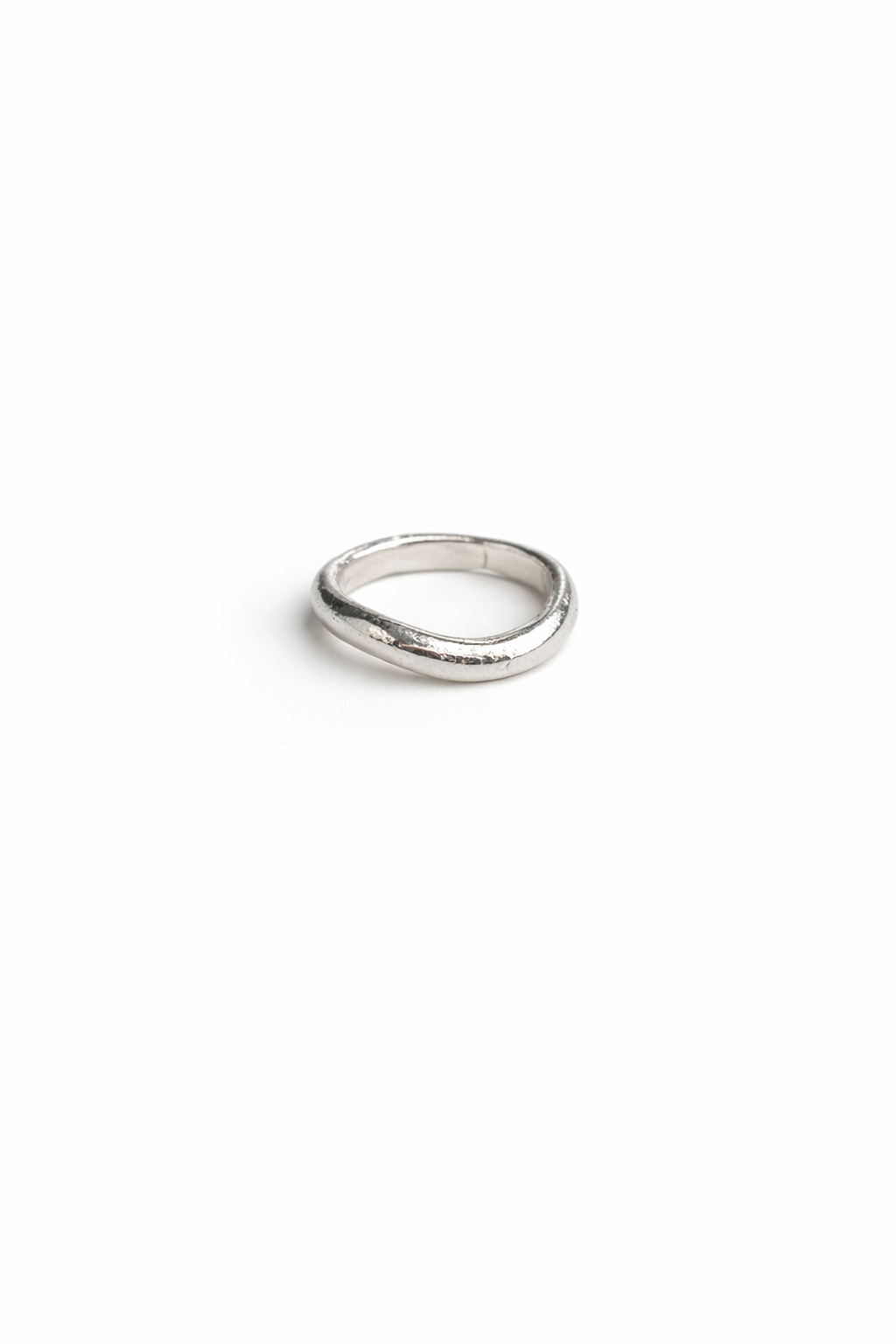 Silver ring on a white background