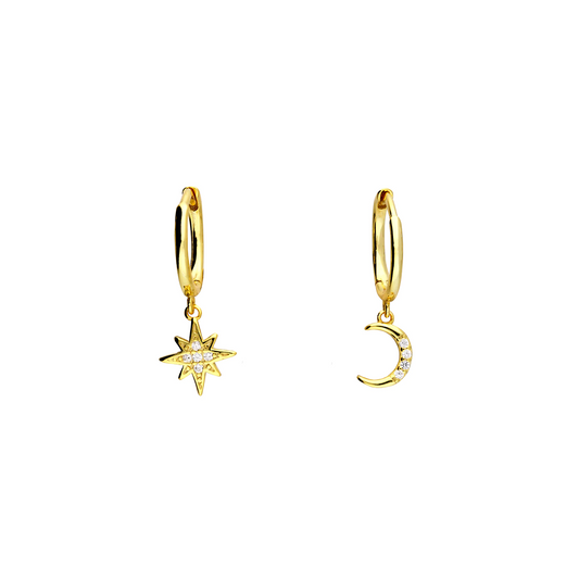 Moon & Star Hoops