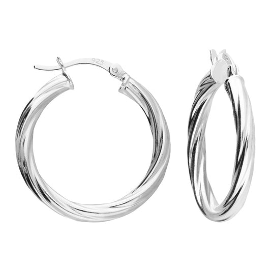 Medium hoop earrings on a white background 