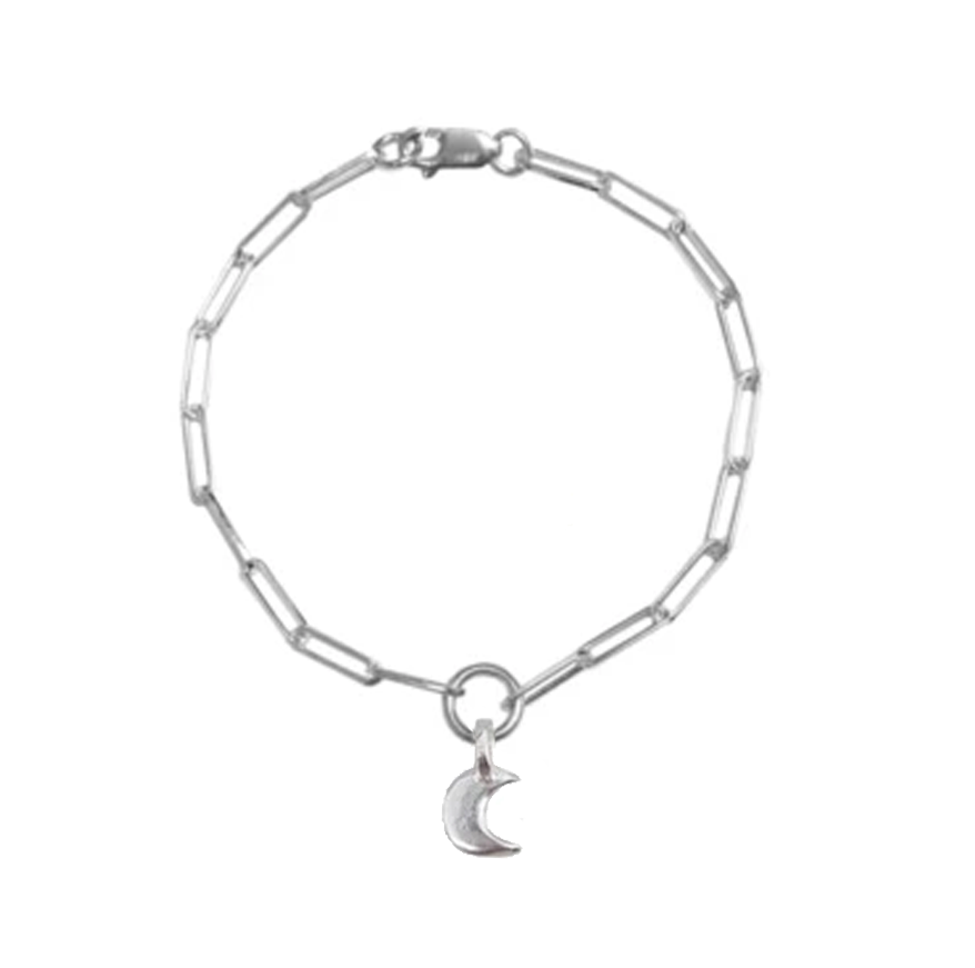 Mini moon trace bracelet on a white background 