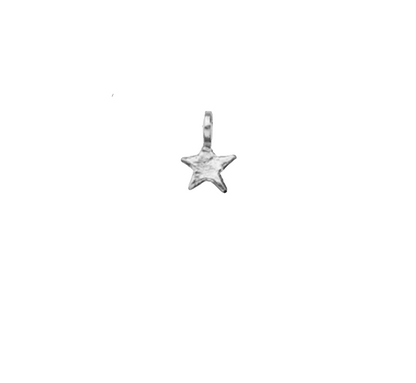 Star-shaped silver pendant on a white background