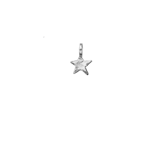 Star-shaped silver pendant on a white background