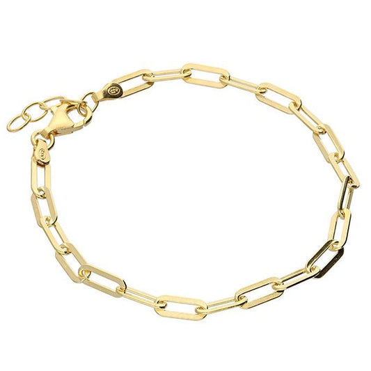 Gold chain bracelet on a white background