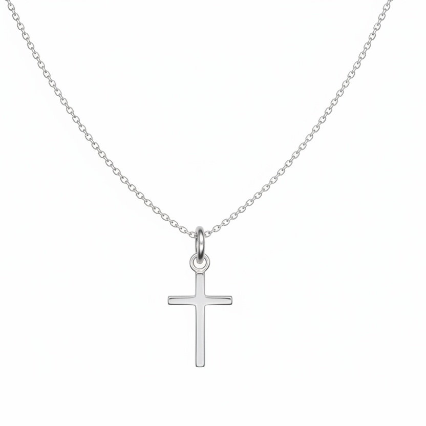 Silver heart-shaped pendant on a chain against a white background