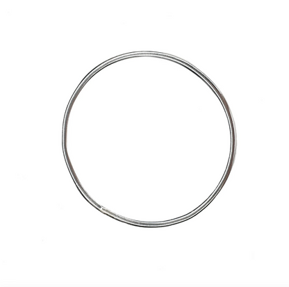 Silver bangle on a white background 