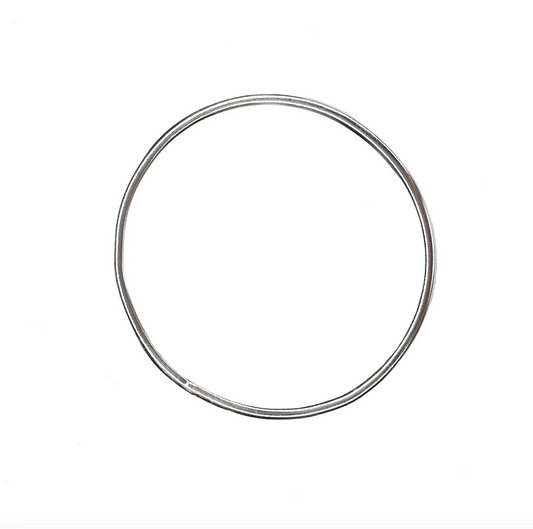 Silver bangle on a white background 