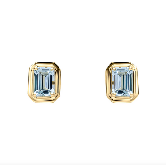 9ct Gold Aquamarine Stud Earrings