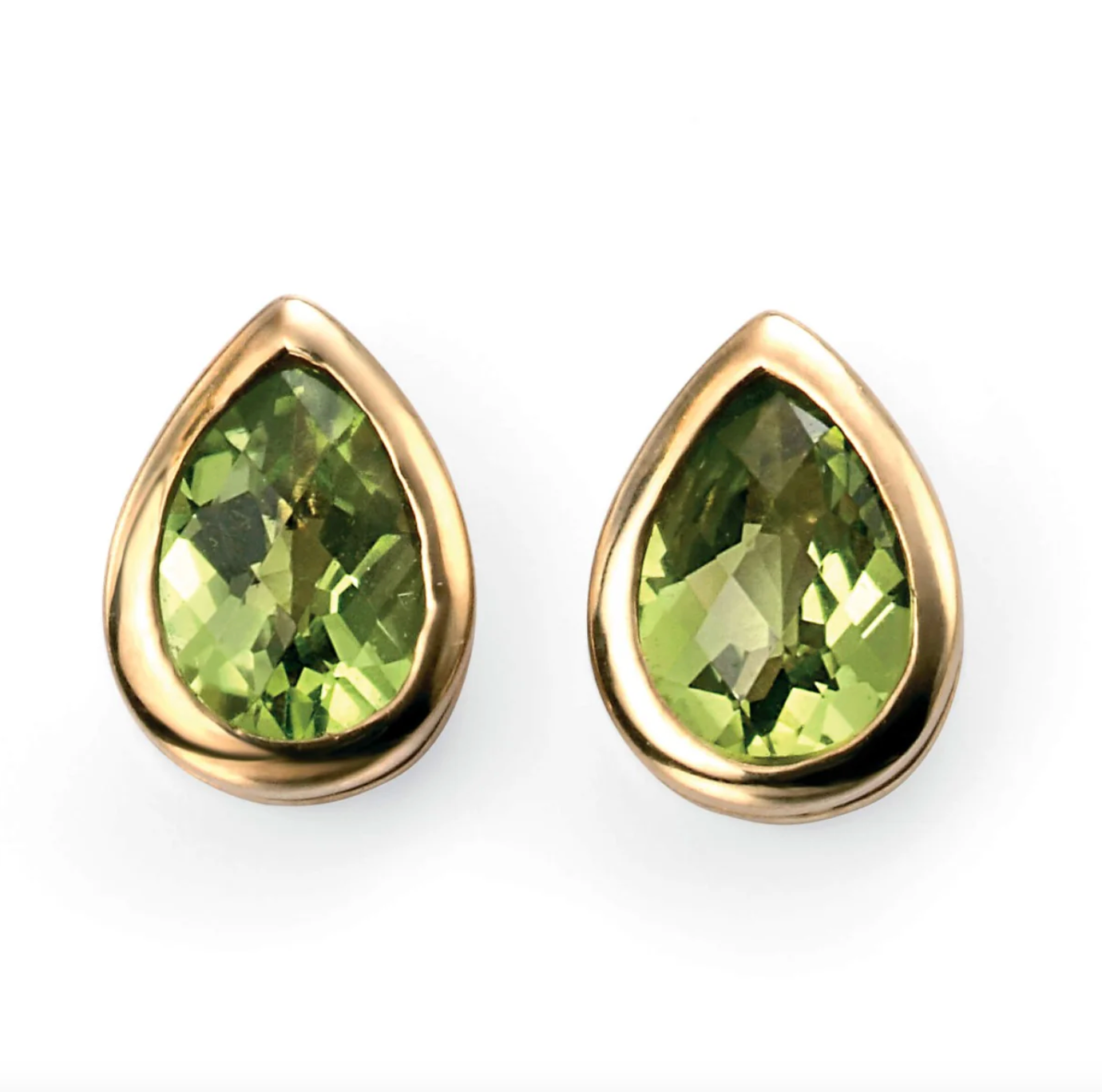 9ct Gold Peridot Stud Earrings