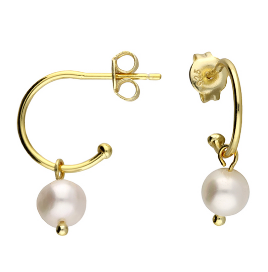 Freshwater Pearl Charm Hoops