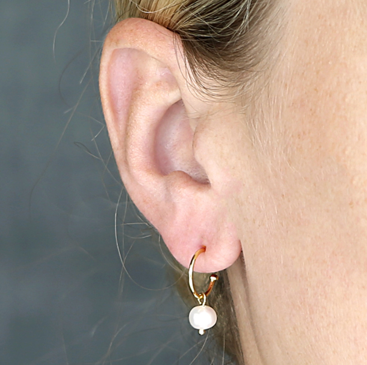 Freshwater Pearl Half Hoops