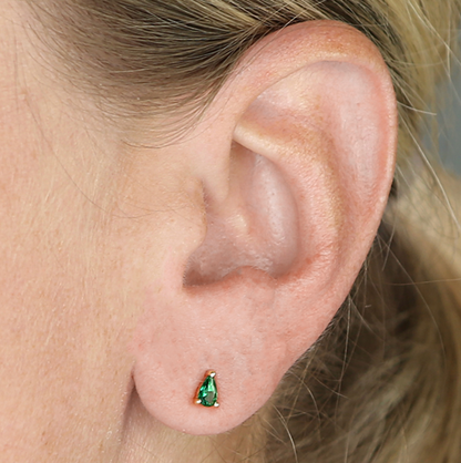 Green Teardrop Stud