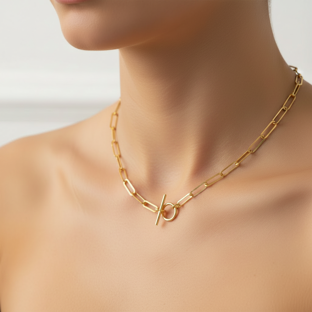 Paperclip T-Bar Necklace