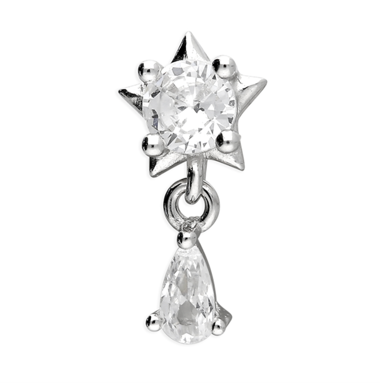 Fancy Star Flat Back Cartilage Stud