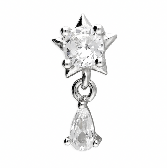 Fancy Star Flat Back Cartilage Stud