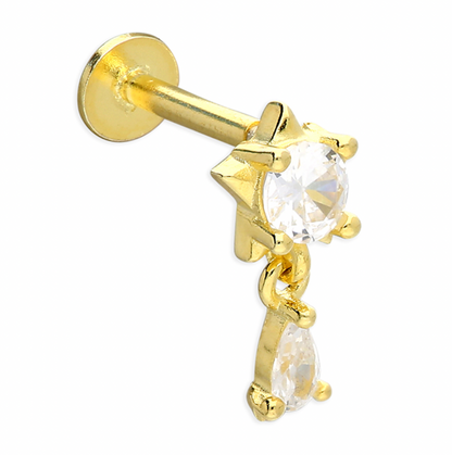 Fancy Star Flat Back Cartilage Stud