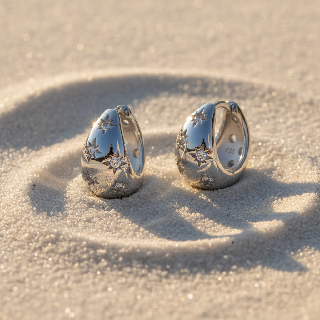 Starry Night Huggie Hoops