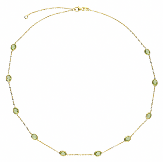 Peridot Pebble Necklace