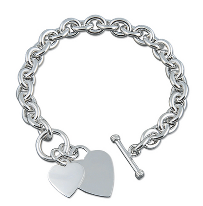 Double Heart T-Bar Bracelet