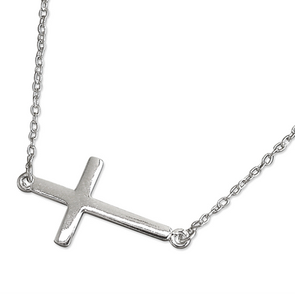 Sideways Cross Necklace