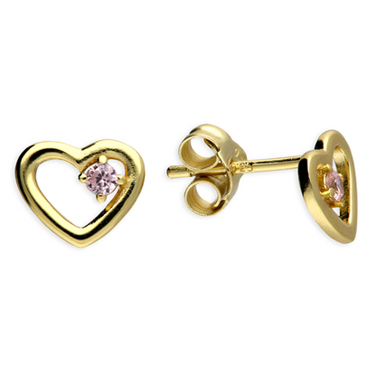Romantic Pink Heart Studs