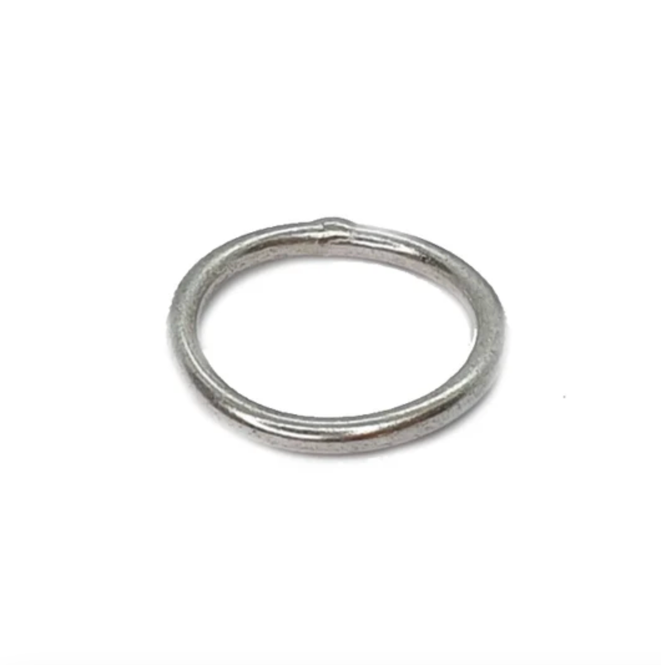 Silver Skinny stacking ring on a white background 