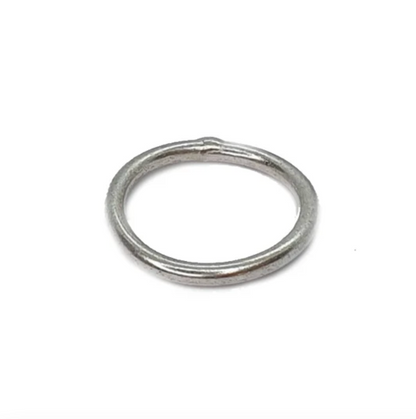 Silver Skinny stacking ring on a white background 