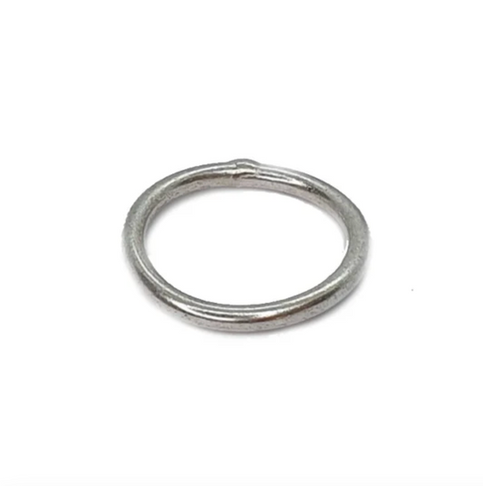 Silver Skinny stacking ring on a white background 