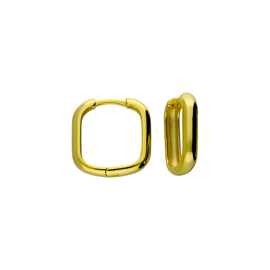 Gold hoop earrings on a white background