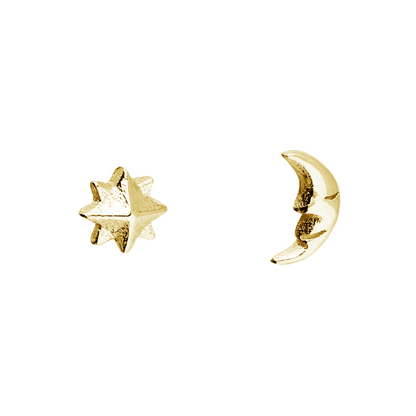 Tiny Moon & Star Studs