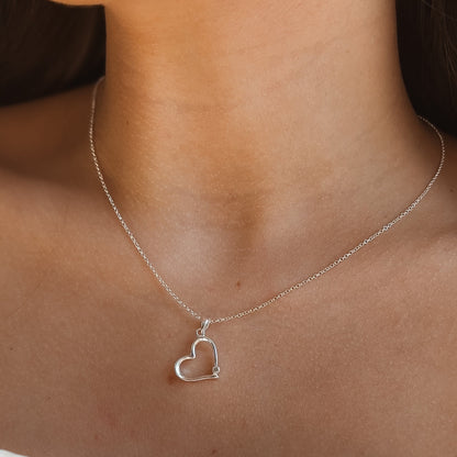 CZ Open Heart Necklace