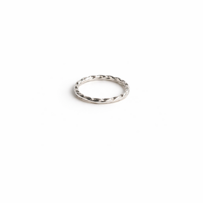 Silver wave stacking ring 