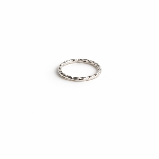 Silver wave stacking ring 