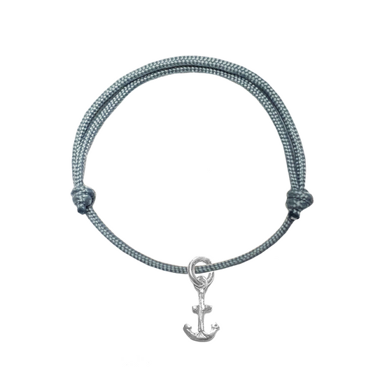 Anchor rope bracelet adjustable on a white background 