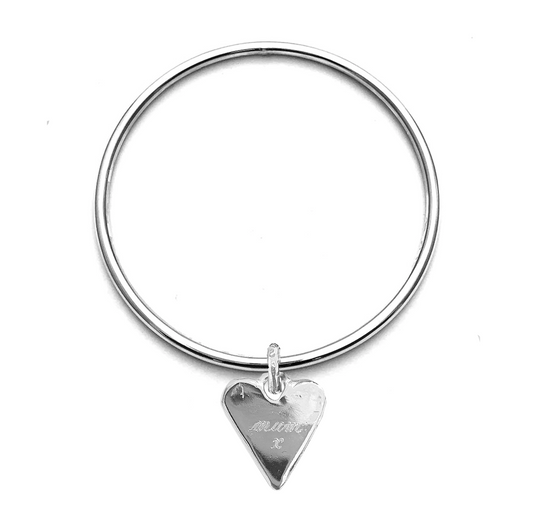 Hand Engraved Maxi Heart Bangle