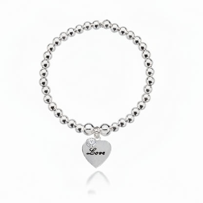 Personalised Heart Birthstone Bracelet