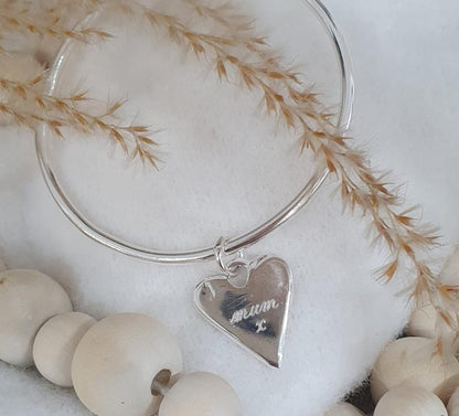 Hand Engraved Maxi Heart Bangle