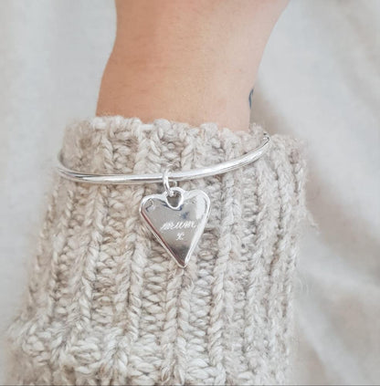 Hand Engraved Maxi Heart Bangle