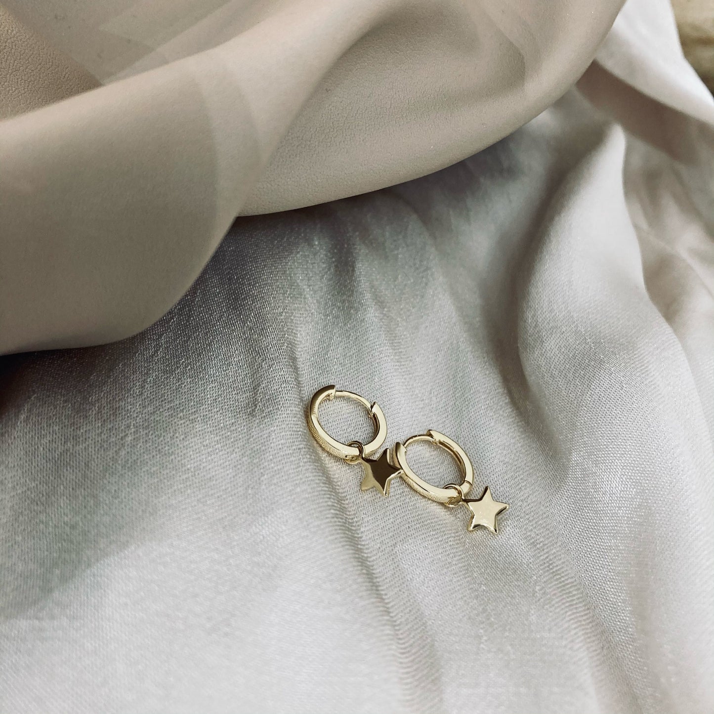 Star Charm Hoops