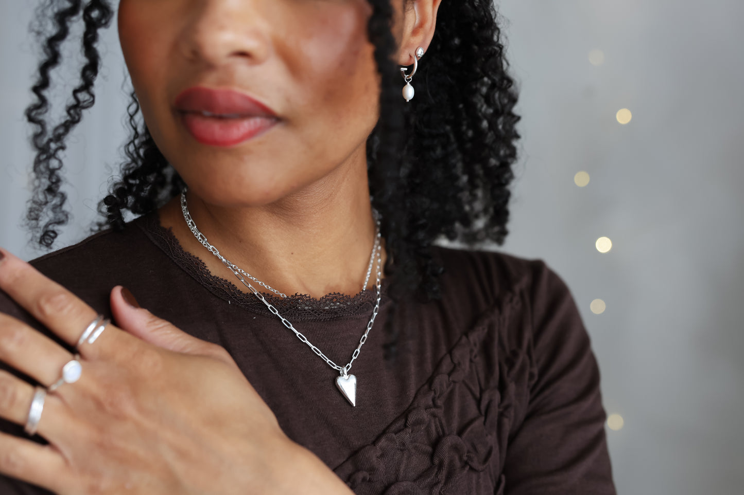 Maxi Amore Heart Teeny Trace Necklace