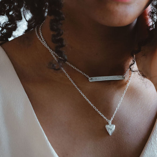 sterling silver belcher chain with a heart pendant 