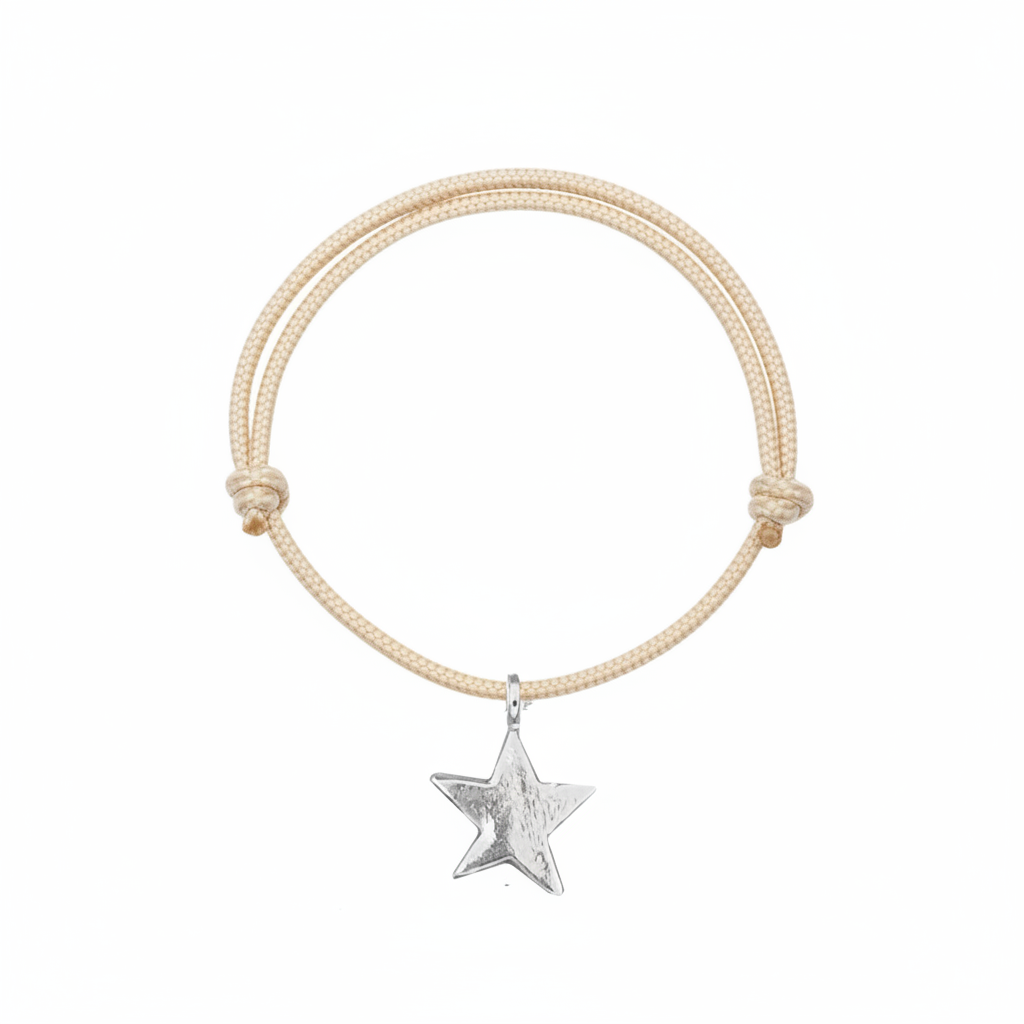 rope bracelet with handmade star charm