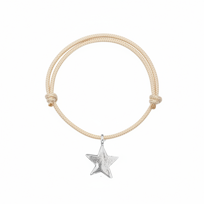 rope bracelet with handmade star charm