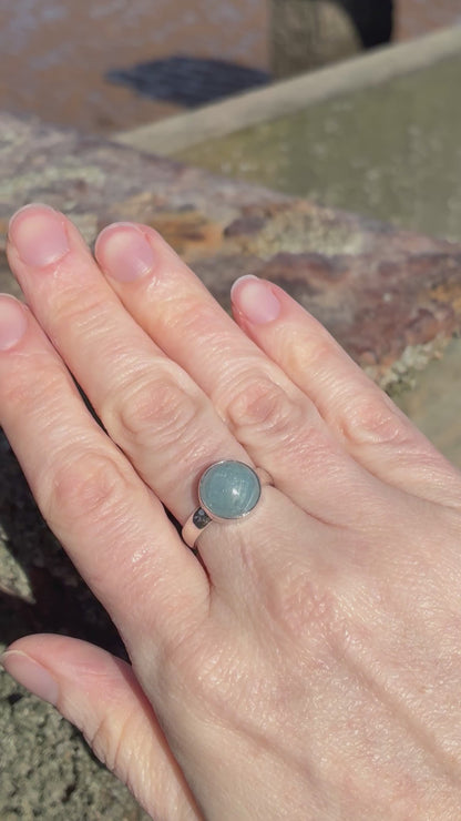 Aquamarine Round Ring