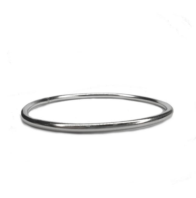 sterling silver Polished Stacking Bangle with a smooth reflective finish on a white background